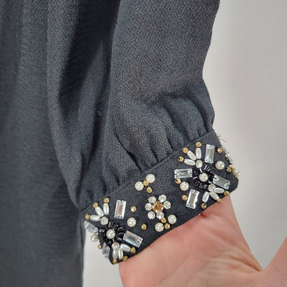 J Crew Jewel Embellished Long Sleeve Shift Dress Size 00 AF426 - Picture 8 of 12